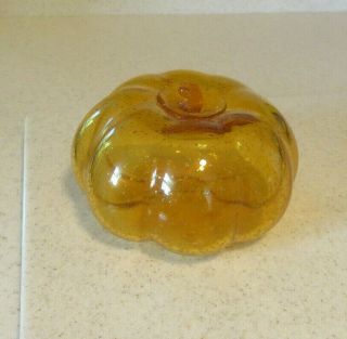 Villeroy & Boch Art Glass Bubble Glass Pumpkin Amber Figure