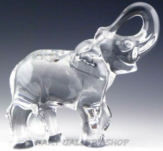 Baccarat France Crystal Figurine 6 - 5/8 " Large Elephant Trunk Up Animal