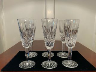Set Of 8 True Vintage Waterford Crystal Lismore Champagne Flutes Wine Glasses