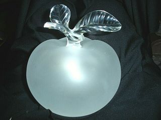 Gorgeous Lalique Frosted Crystal " Grand Pomme " (apple) Large Perfume Bottle
