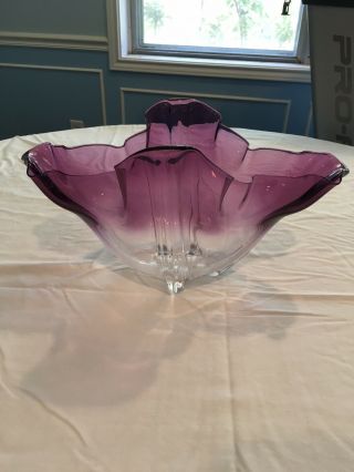 Fredrick Carder Steuben Grotesque Bowl Amethyst To Clear