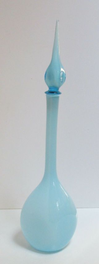 For Coco: 25” Italian Empoli Art Glass Decanter With Genie Stopper
