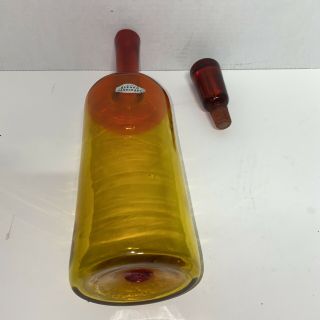 Blenko Tangerine Amberina Glass Decanter 3