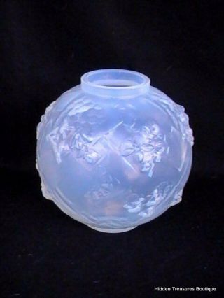 Rare Sabino Les Abeilles Beehive French Opalescent Blue Art Glass Vase Signed 2