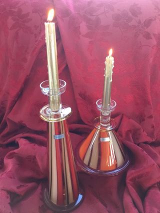 Flawless Stunning 2 Waterford Evolution Moroccan Breeze Candle Stick Holders