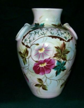 Awesome R S Prussia (es Depon Bird Mark) Vase W/morning Glory Decor.  - Exc