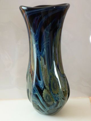 Robert Eickholt Hand Blown Art Glass Vase - One Of A Kind