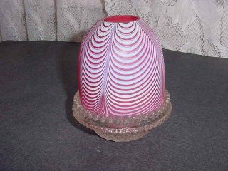 VINTAGE CLARKE ' S CRANBERRY RED NAILSEA GLASS FAIRY LAMP LIGHT 2