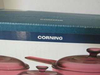 BOX Visions by Corning Cranberry 6 piece Cookware Set With Lids 3