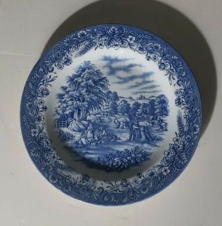 Churchill Currier & Ives " Harvest " 10 Inch Dinner Plate Made In England