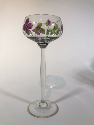 Theresienthal Meyr’s Neff Art Nouveau Enamel Wine Glass.  Hand Painted Circa 1920 2