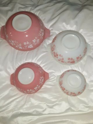 Vintage Pink Gooseberry Pyrex Cinderella Bowls Set