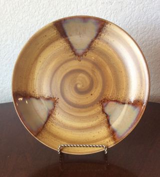Sango Splash 4951 Stoneware Brown Swirl Design W/ Glazed Dip 8.  5 " Dessert Plate