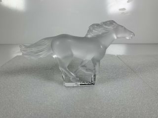 Lalique France Frosted Kazak Galloping Crystal Horse Figurine