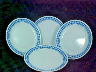 Corelle Sunsations - 4 Lunch Plates 8.  5 " - Sunflowers With Blue Checkers