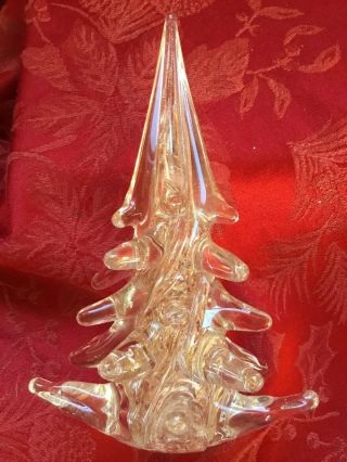 Flawless Exquisite Murano Italy Art Glass Gold Copper Tiered Christmas Tree