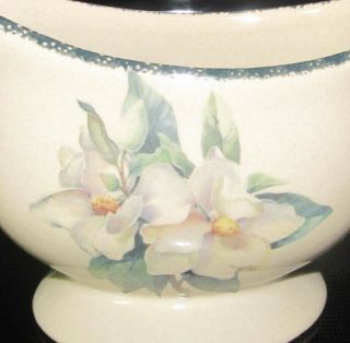 Home & Garden Party Gravy Boat Magnolia Flower Pattern Floral Stoneware 2