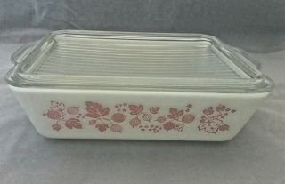 Vintage Pyrex Pink Gooseberry Complete Refrigerator Dish Set with Lids 2
