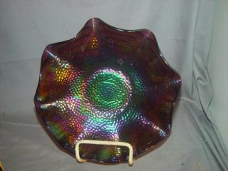 Imperial Carnival Glass Electric Purple Cobblestones Bowl
