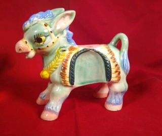 Vintage Hand Painted Relco Creation Donkey Flower Holder.  Made In Japan