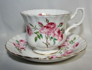 Royal Albert Bone China Pink Rose Pattern Roa101 Tea Cup & Saucer Discontinued