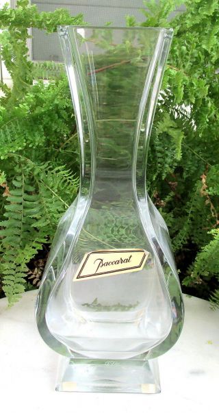 Lovely Vintage Baccarat Crystal Glass Vase With Label