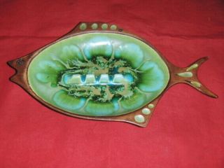 1963 Vintage Treasure Craft California Pottery 28 Fish Ashtray Pin Tray