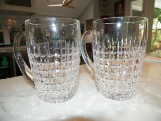 Vintage Pair (2) Waterford Crystal Tankard Steins Beer Mugs 5 1/2 "