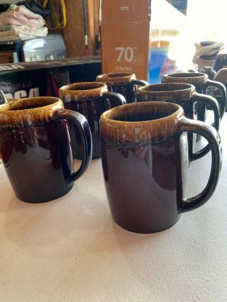 Vintage Hull Pottery Oven Proof Brown Drip Glaze 5 " Coffee Beer Mug Cup Stein