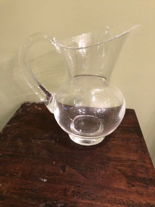 Exquisite Large Steuben Crystal Glass Water Pitcher Great Design & Look 9” 2