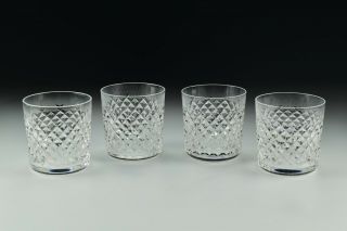 4 Waterford Cut Crystal Alana 3 1/4 " Old Fashioned Whiskey Tumblers 8oz