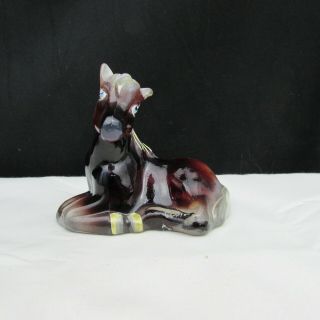Fenton Plum Opalescent Hand Painted Qvc Special Order Foal Pony Horse Htf W2122