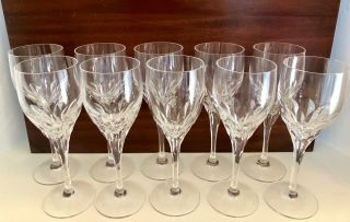 Set Of 12 Gorham Diamond Clear Cut Crystal 8 3/8 " Water Goblets