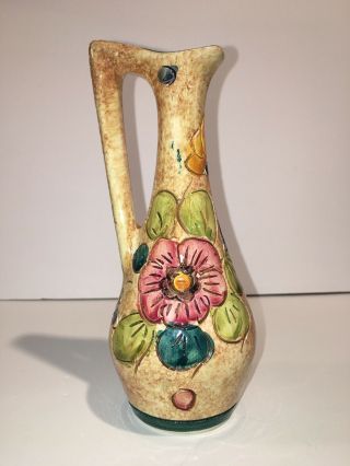 Unique Deruta Italy Ceramic Pottery Bud Vase Flowers Hand Painted 7 " Inches