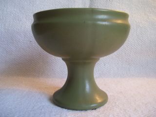 Vintage Mccoy Pottery Floraline 461 Matte Sage Green Pedestal Planter