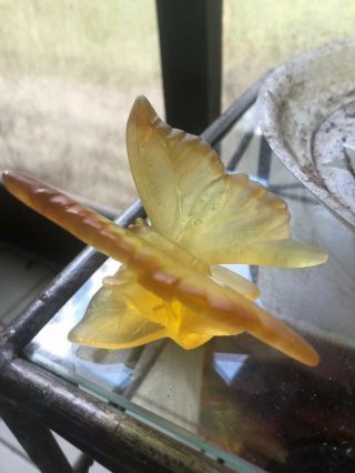 Daum France Butterfly Figurine Pate De Verre Crystal Sculpture Great Dondition