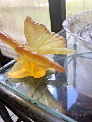 Daum France Butterfly Figurine Pate De Verre Crystal Sculpture Great Dondition 2