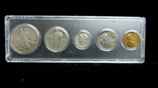 1929 Depression Era U.  S.  Coin Set In A Plastic Holder -