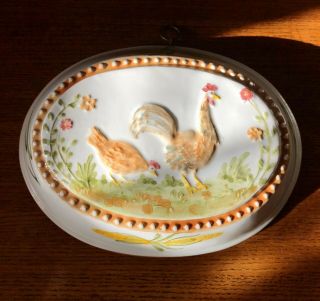 Vintage Made In Portugal HandPainted Molds,  Rooster/ Hen And Turkey 2