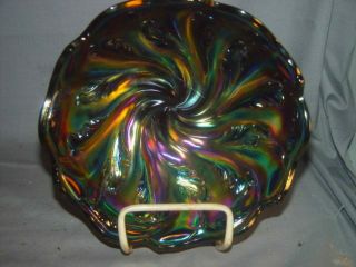 Imperial Carnival Glass Electric Purple Acanthus Bowl