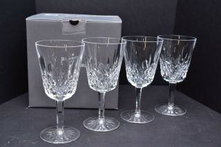 Set Of 4 Waterford Crystal Lismore Water Goblets 6 7/8 " Wine Glasses