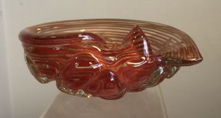 Vintage Murano Glass Bowl Barovier Toso Large Size Turtle Back