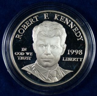 1998 - S $1 Proof Robert F Kennedy Commemorative Silver Dollar Coin