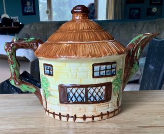 Vintage Beswick Ware Teapot Thatched Cottage Theme Made In England 239