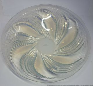 Vintage 10in Lalique France Fleurons Opalescent French Art Glass Bowl 1930s