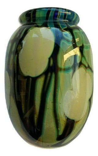 John Byron Hand Blown Art Glass Vase 1977,  Signed