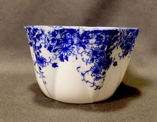Shelley Bone China Dainty Blue Large Opened Sugar Bowl 2” Tall