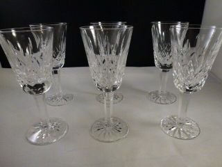 Set Of 6 Waterford Crystal Lismore Sherry Glasses 5 - 1/8 "