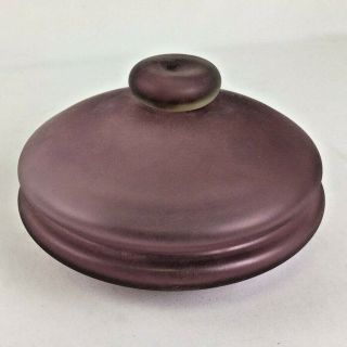 Cenedese Signed Scavo Murano Purple Lidded Bowl With Handle 8 " D 5 " H