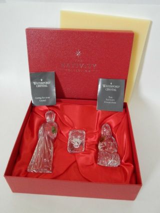 Waterford Crystal 3 Piece Nativity Holy Family Set